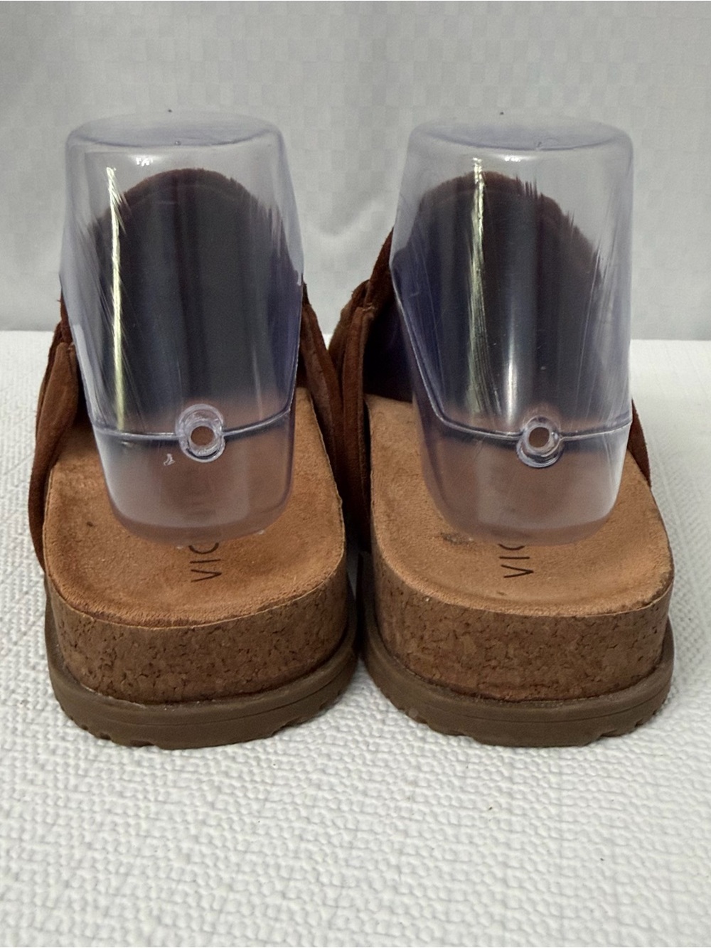 Vionic Georgie Mules Size 6.5 Brown Suede Chain Slip On Comfort Orthotic Clog - Picture 4 of 10
